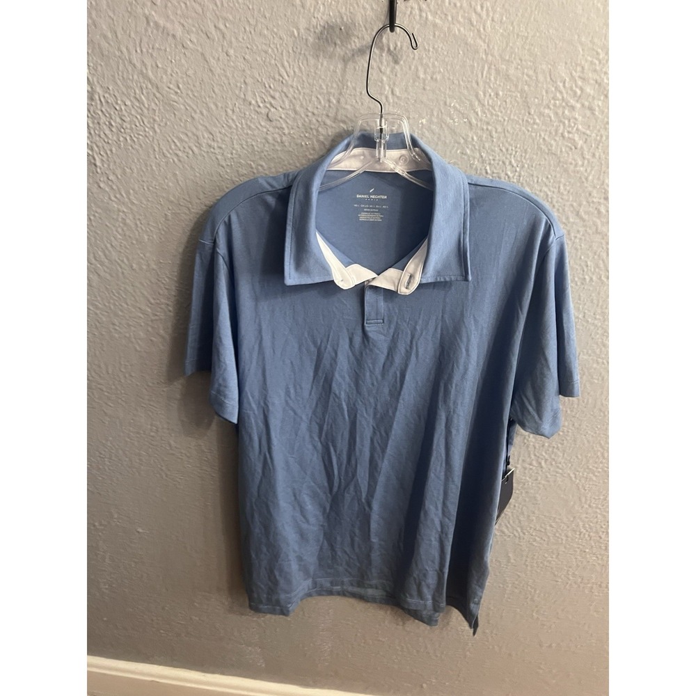 Daniel Hechter Men's Short Sleeve Blue  Polo Size XL